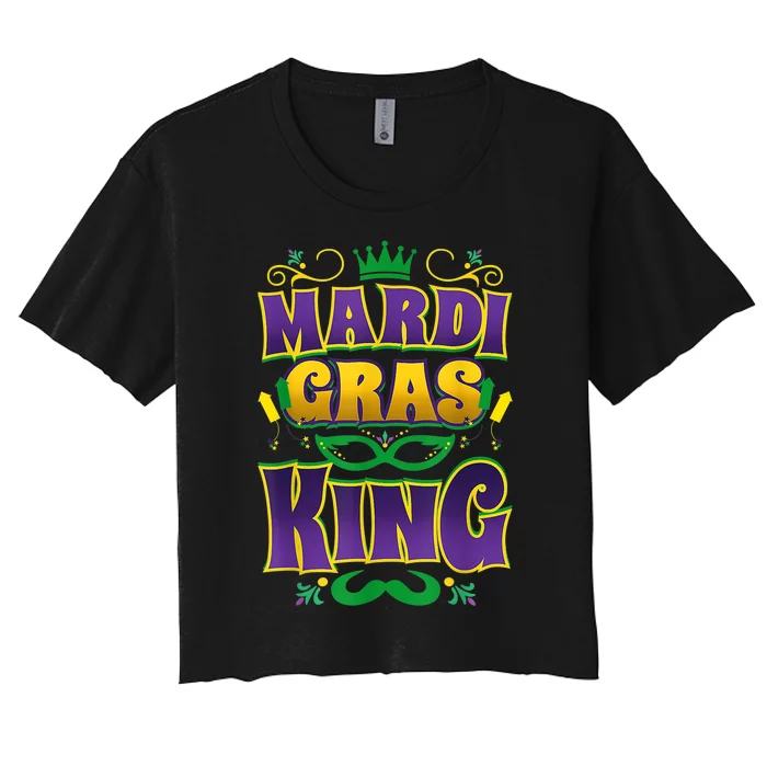 Mardi Gras King Fun Parade Mardi Gras Carnival Costume Party Women's Crop Top Tee