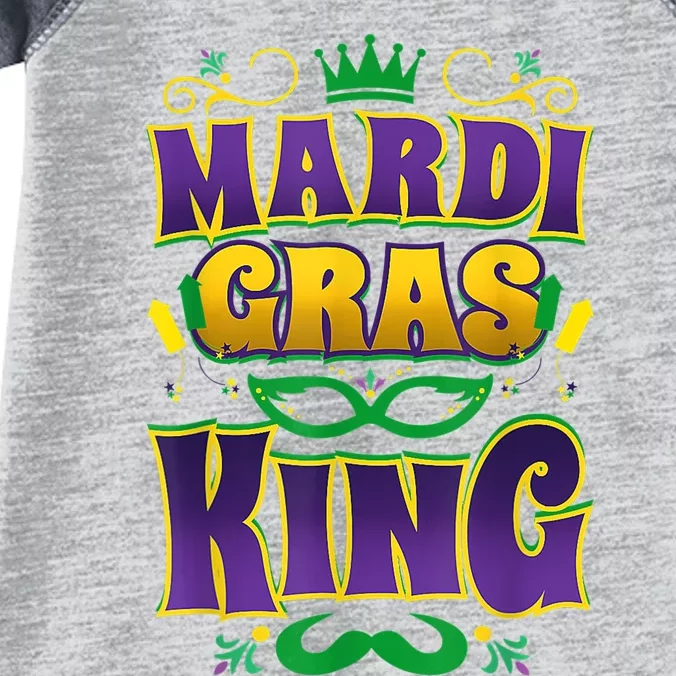 Mardi Gras King Fun Parade Mardi Gras Carnival Costume Party Infant Baby Jersey Bodysuit