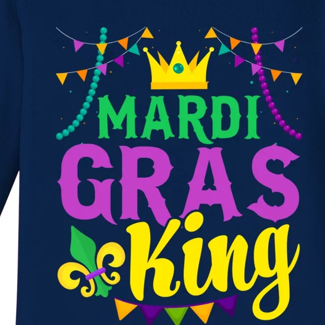 Mardi Gras King Funny Mardi Gras Festival Party Cute Gift Baby Long Sleeve Bodysuit