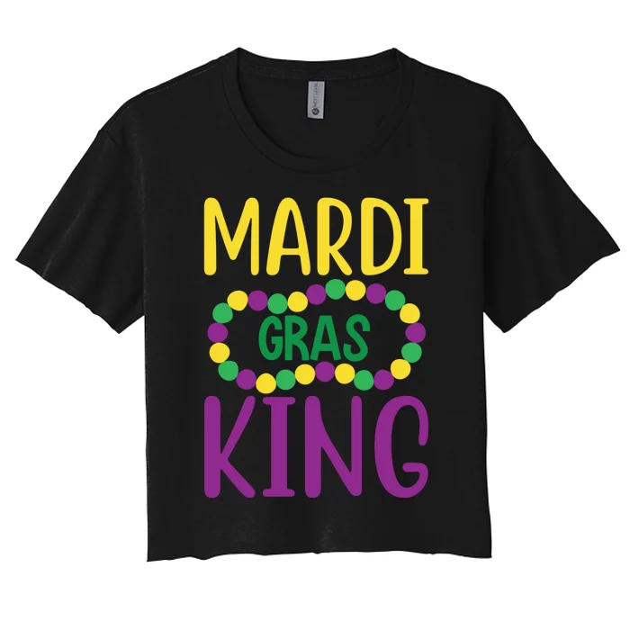 Mardi Gras King Women's Crop Top Tee