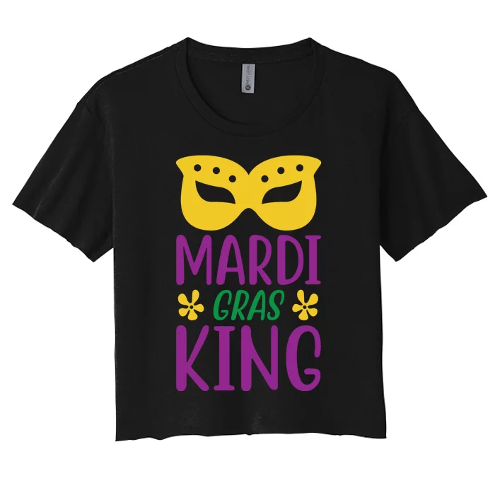 Mardi Gras King Women's Crop Top Tee