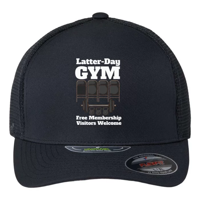 Mormons Gym LatterDay Gym LDS Missionary Flexfit Unipanel Trucker Cap