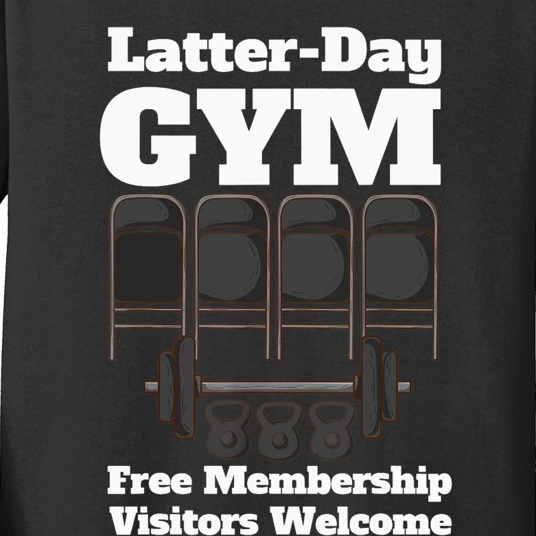 Mormons Gym LatterDay Gym LDS Missionary Kids Long Sleeve Shirt