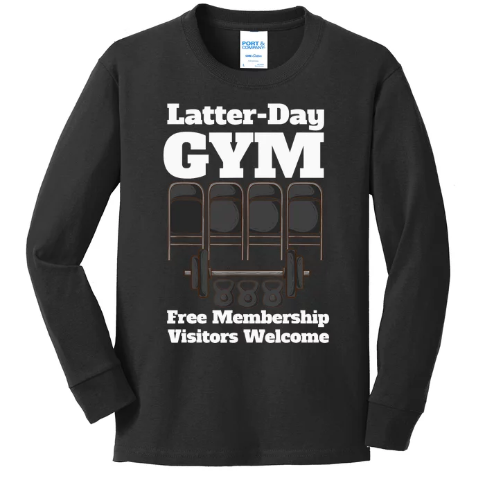 Mormons Gym LatterDay Gym LDS Missionary Kids Long Sleeve Shirt