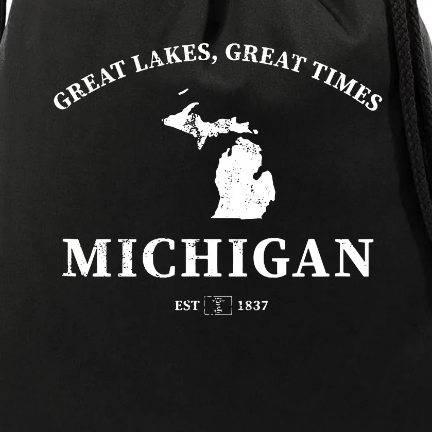 Michigan Great Lakes Great Times Drawstring Bag