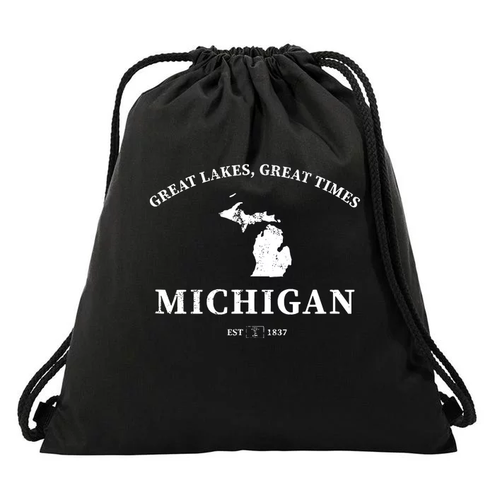 Michigan Great Lakes Great Times Drawstring Bag