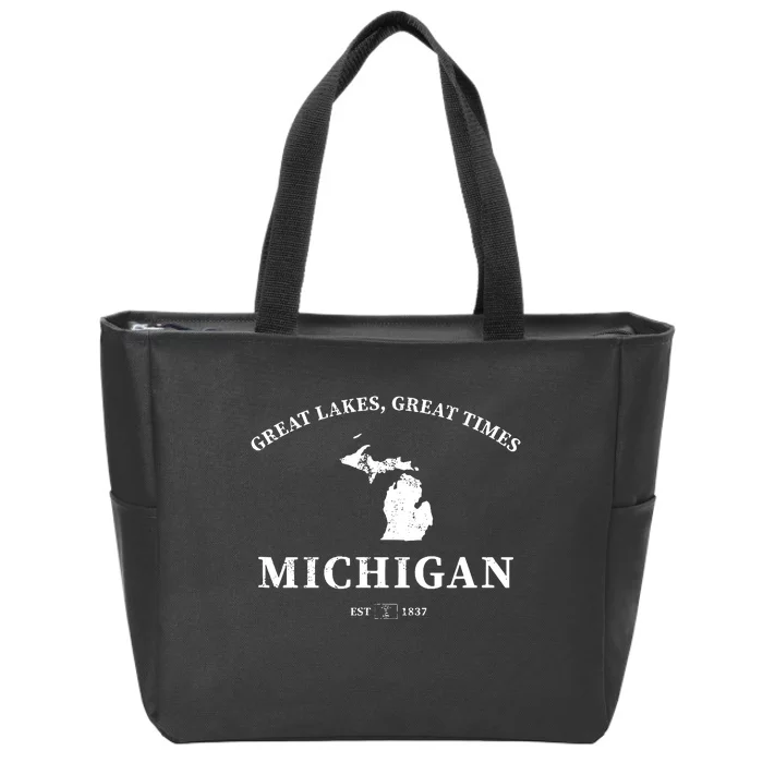 Michigan Great Lakes Great Times Zip Tote Bag