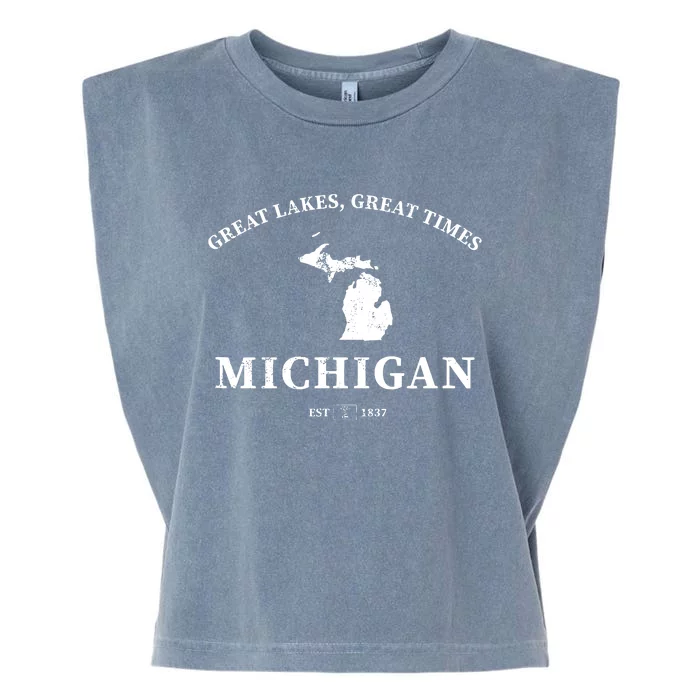 Michigan Great Lakes Great Times Garment-Dyed Women's Muscle Tee