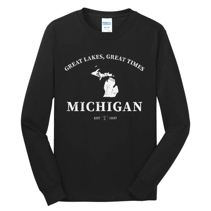 Michigan Great Lakes Great Times Tall Long Sleeve T-Shirt