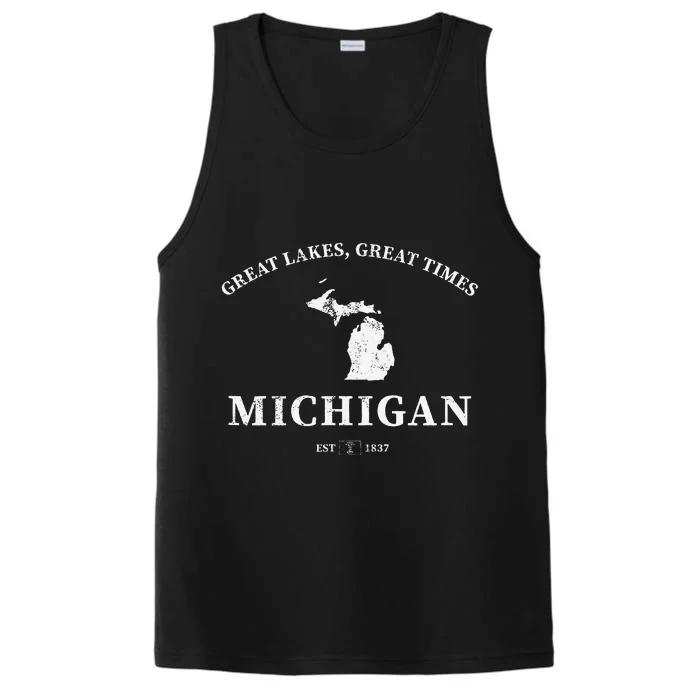 Michigan Great Lakes Great Times Performance Tank