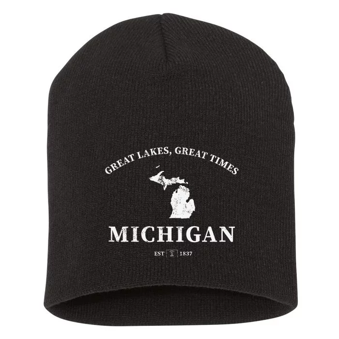 Michigan Great Lakes Great Times Short Acrylic Beanie