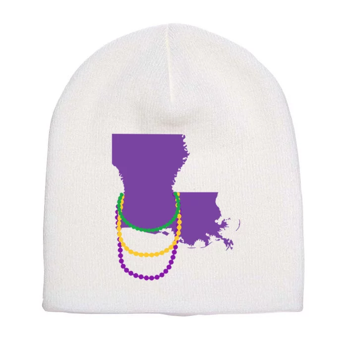 Mardi Gras Louisiana Short Acrylic Beanie