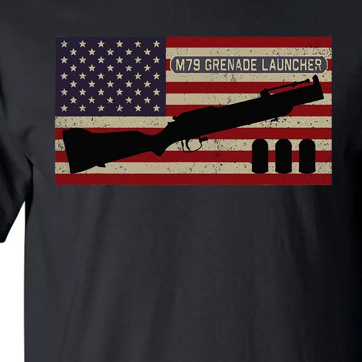 M79 Grenade Launcher Diagram American Flag Tall T-Shirt