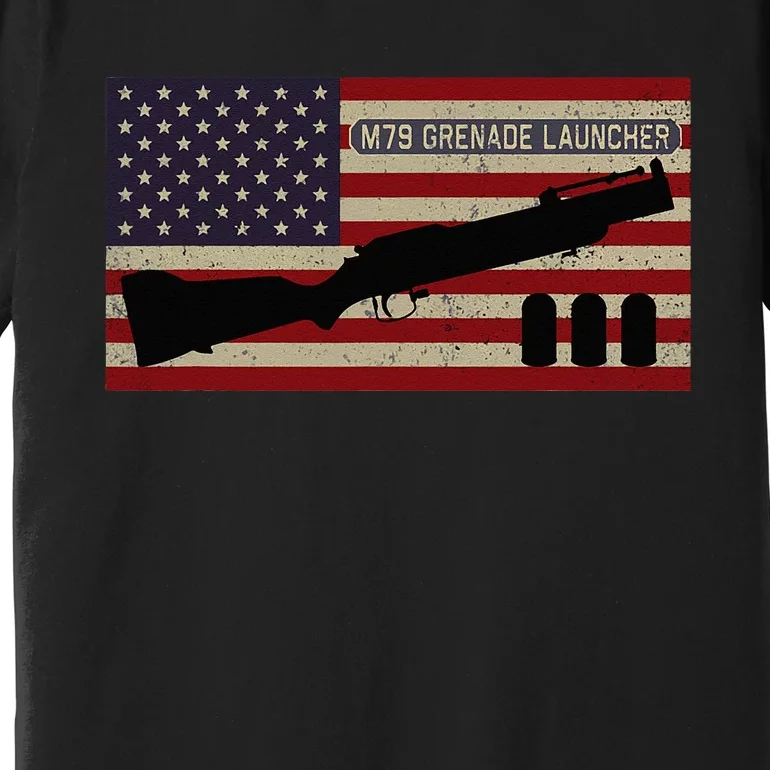 M79 Grenade Launcher Diagram American Flag Premium T-Shirt