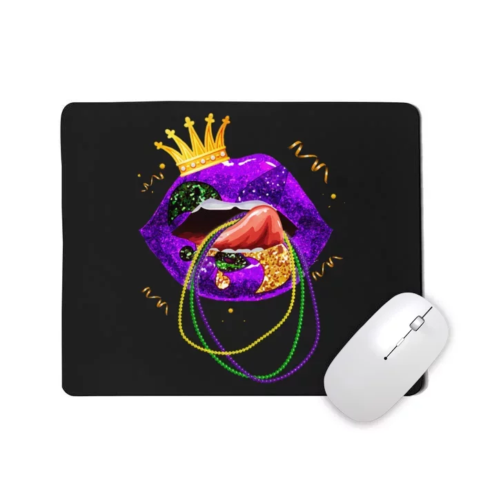 Mardi Gras Lips Queen Carnival Costume Mousepad