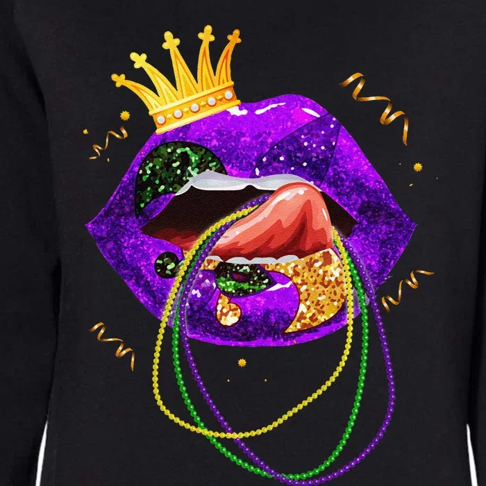 Mardi Gras Lips Queen Carnival Costume Womens California Wash Sweatshirt