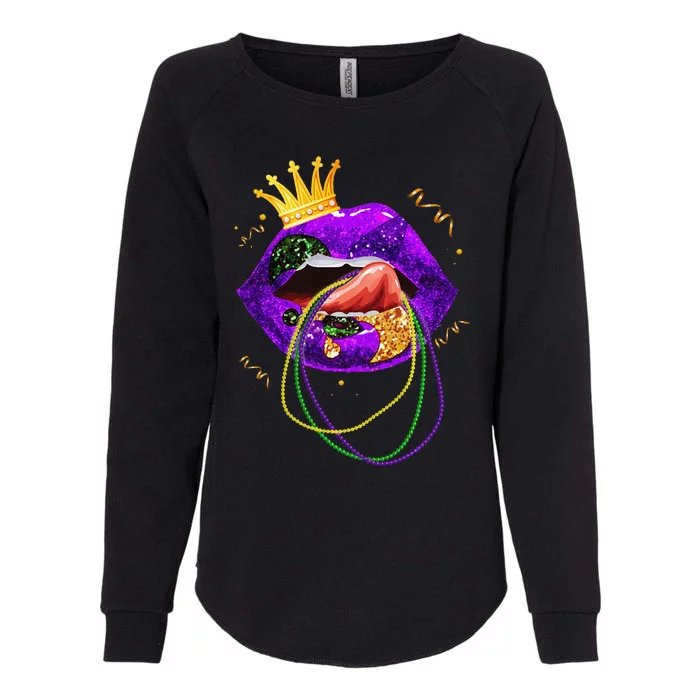 Mardi Gras Lips Queen Carnival Costume Womens California Wash Sweatshirt