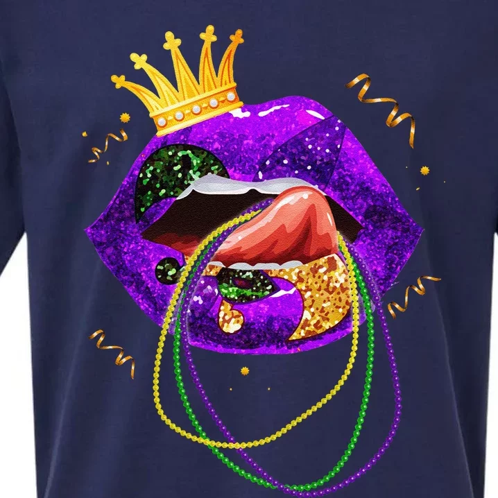 Mardi Gras Lips Queen Carnival Costume Sueded Cloud Jersey T-Shirt