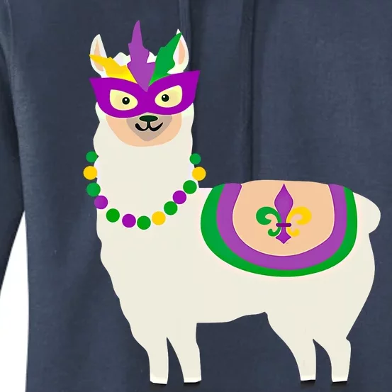 Mardi Gras Llama Funny Carnival Fatgifttuesday Party Gift Women's Pullover Hoodie