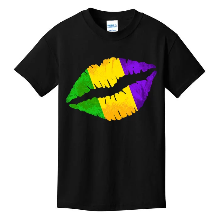 Mardi Gras Lips Design Kids T-Shirt