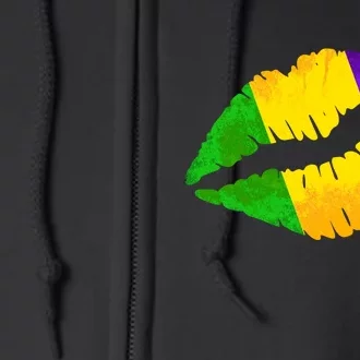 Mardi Gras Lips Design Full Zip Hoodie