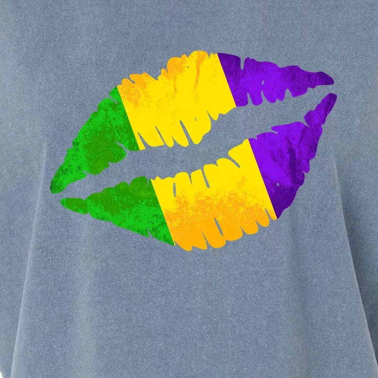 Mardi Gras Lips Design Garment-Dyed Women's Muscle Tee