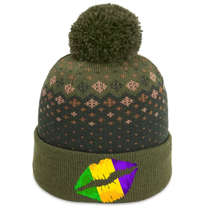 Mardi Gras Lips Design The Baniff Cuffed Pom Beanie