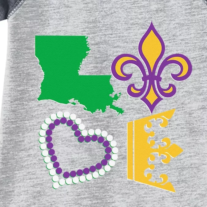 Mardi Gras Love Party Beads Louisiana New Orleans S Infant Baby Jersey Bodysuit