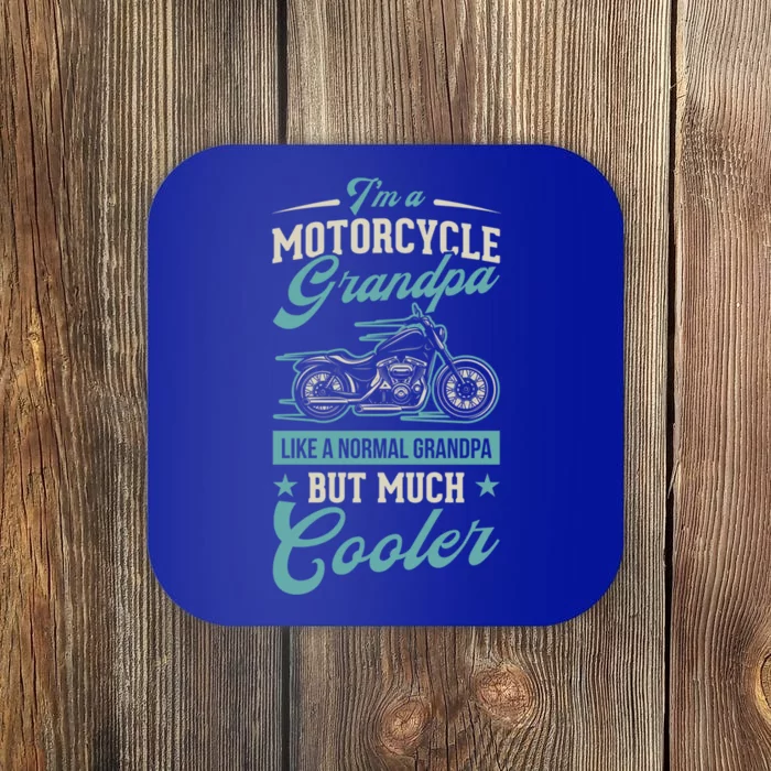 Motorcycle Grandpa Like A Normal Grandpa But Much Cooler Gift Coaster