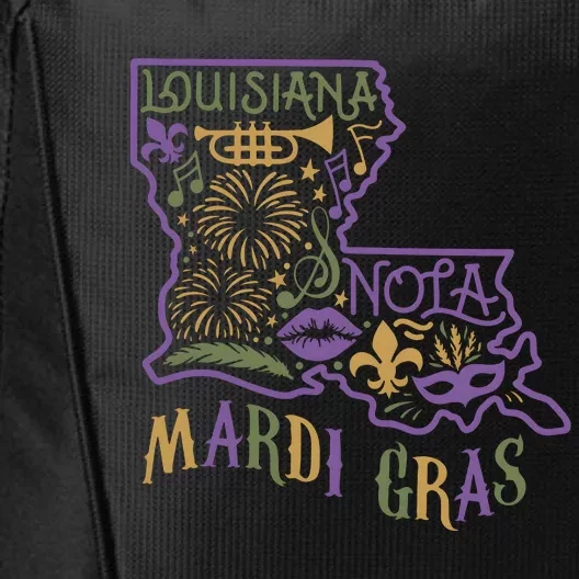 Mardi Gras Louisiana Map City Backpack