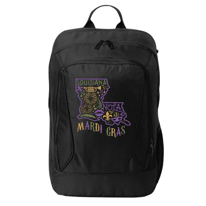 Mardi Gras Louisiana Map City Backpack