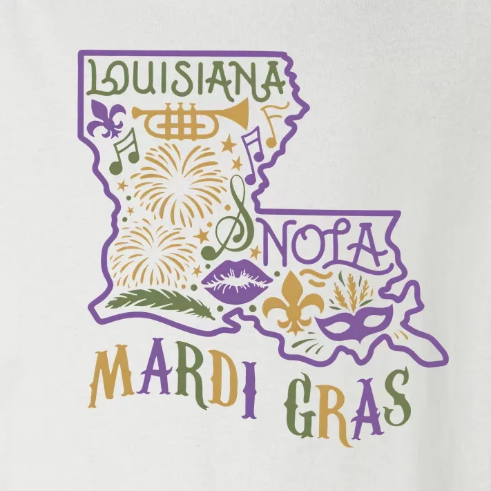 Mardi Gras Louisiana Map Toddler Long Sleeve Shirt