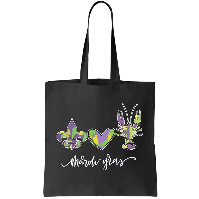 Mardi Gras Logo Heart Tote Bag