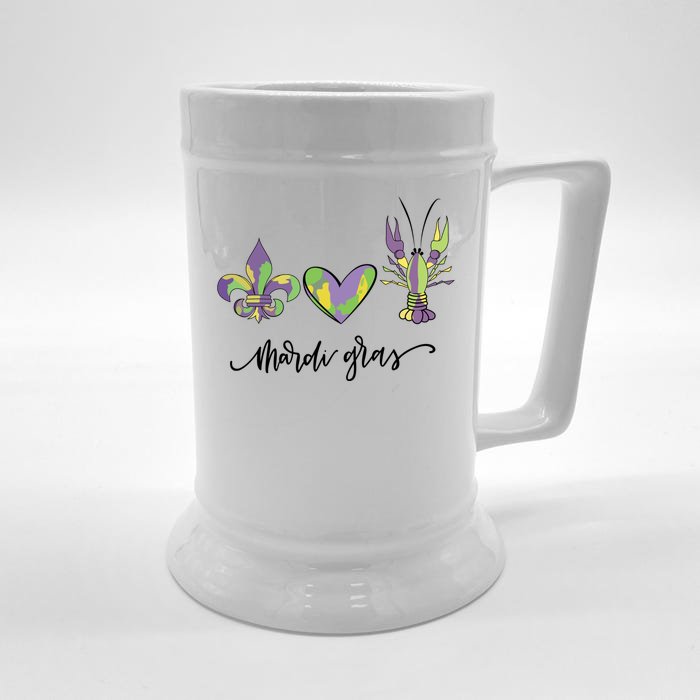 Mardi Gras Logo Heart Front & Back Beer Stein