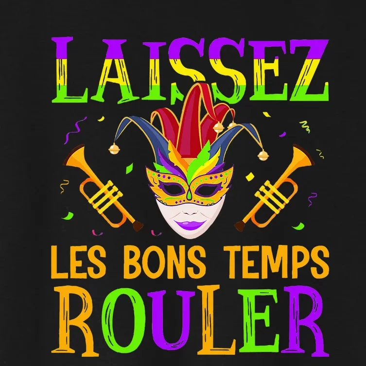 Mardi Gras Laissez Les Bons Temps Rouler Fat Tuesdays Women's Crop Top Tee