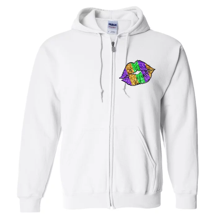 Mardi Gras Lips Full Zip Hoodie