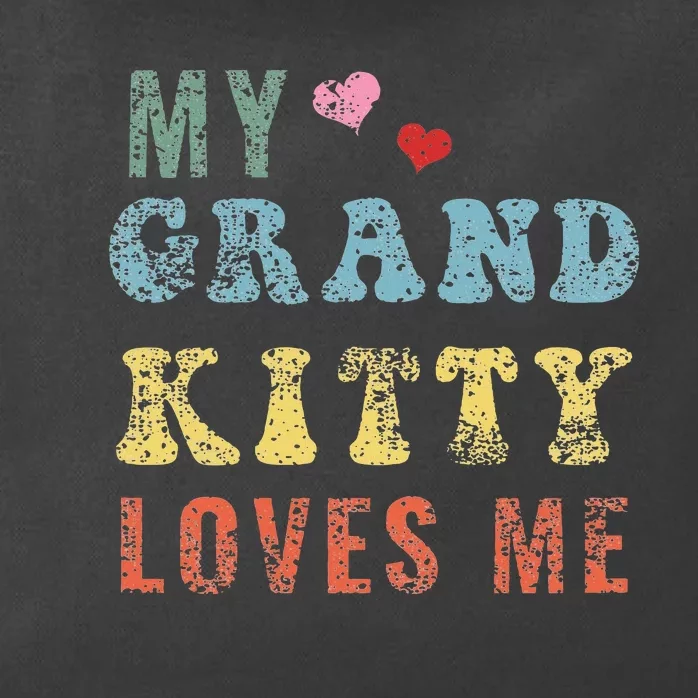 My Grandkitty Loves Me Cat Grandma Gifts Kitty Distressed Zip Tote Bag