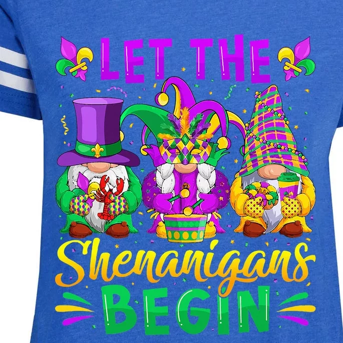 Mardi Gras Let The Shenanigans Begin Gnomies Enza Ladies Jersey Football T-Shirt