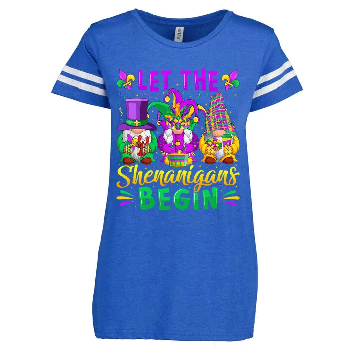 Mardi Gras Let The Shenanigans Begin Gnomies Enza Ladies Jersey Football T-Shirt