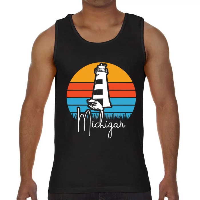 Michigan Great Lakes Lighthouse Beach Town Comfort Colors® Tank Top