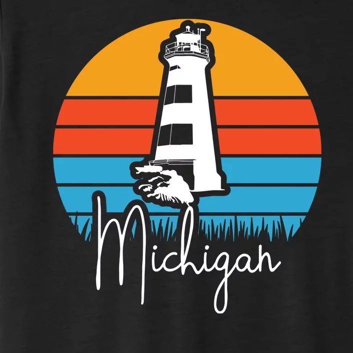 Michigan Great Lakes Lighthouse Beach Town ChromaSoft Performance T-Shirt