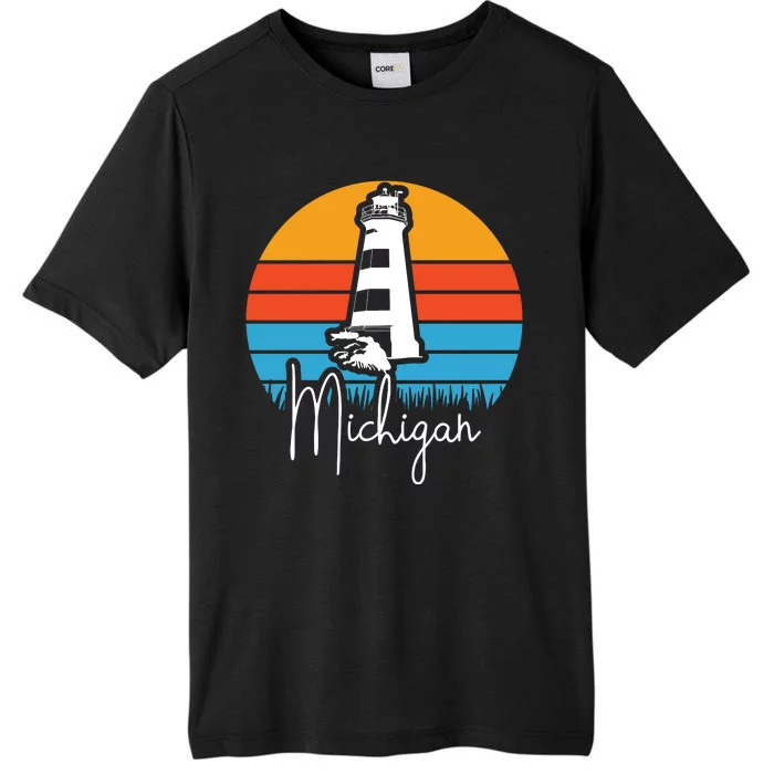 Michigan Great Lakes Lighthouse Beach Town ChromaSoft Performance T-Shirt