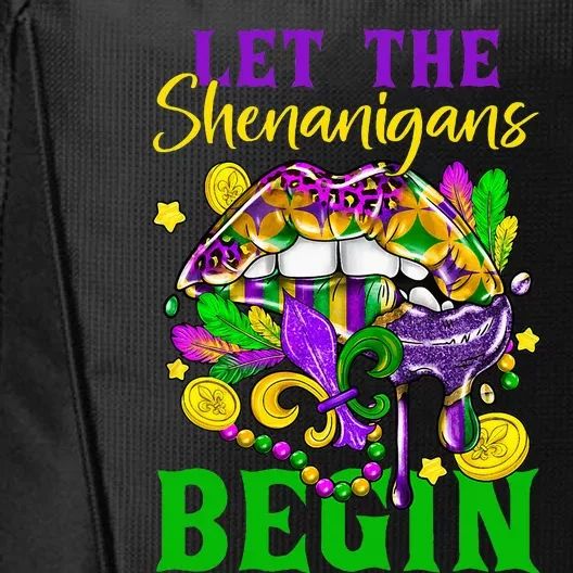 Mardi Gras Lips Let The Shenanigans Begin City Backpack