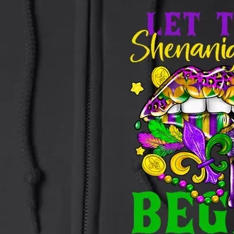 Mardi Gras Lips Let The Shenanigans Begin Full Zip Hoodie