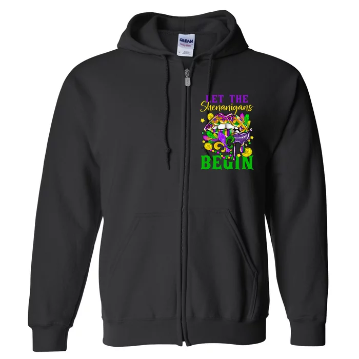 Mardi Gras Lips Let The Shenanigans Begin Full Zip Hoodie