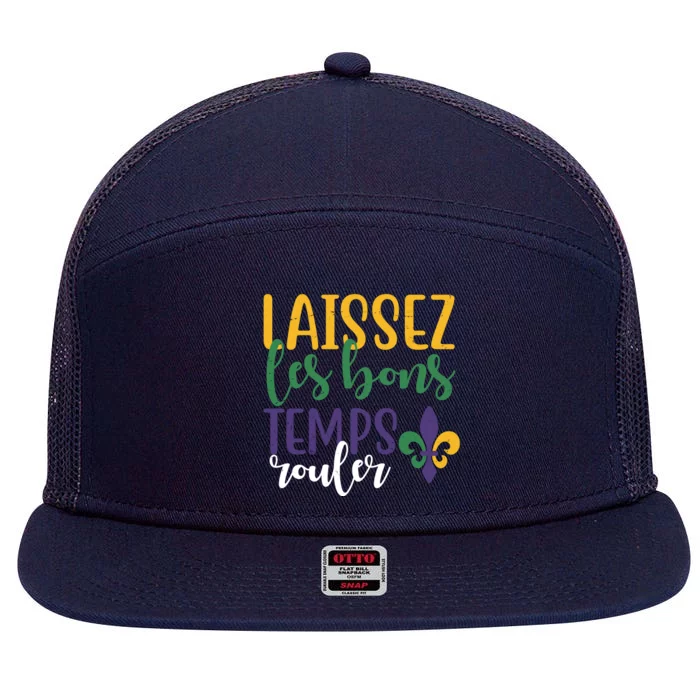 Mardi Gras Laissez Les Bons Temps Rouler 7 Panel Mesh Trucker Snapback Hat