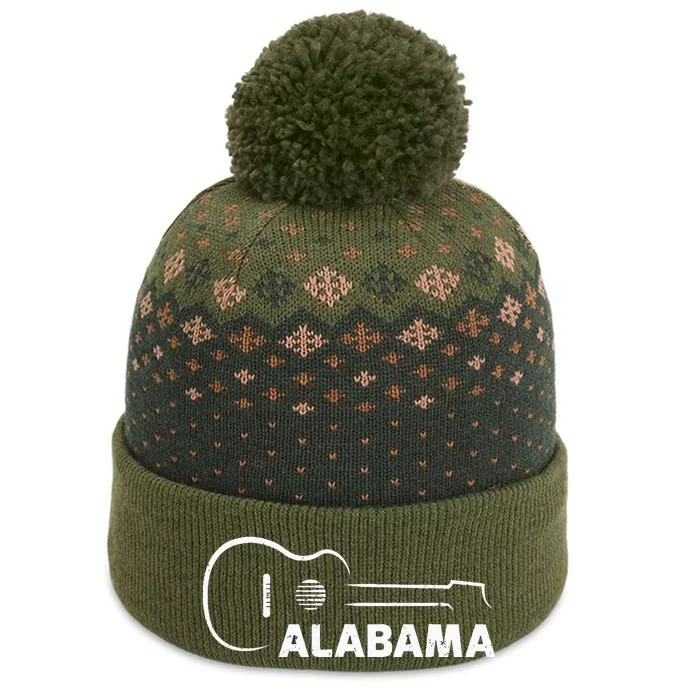 Music Guitar Lover Gift Alabama City Guitarist The Baniff Cuffed Pom Beanie