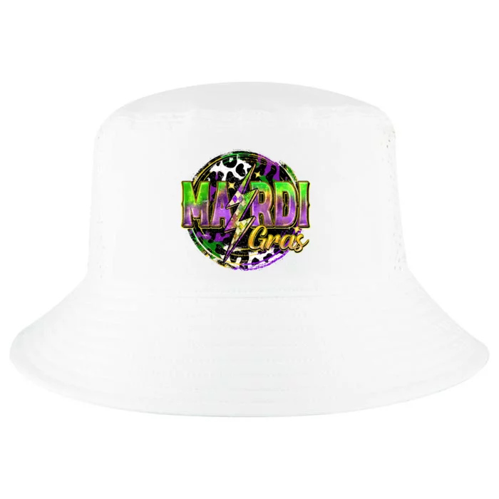 Mardi Gras Leopard Lightning Bolt Fat Tuesday New Orleans Cool Comfort Performance Bucket Hat