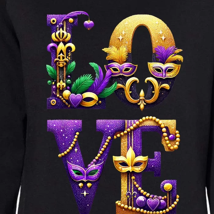 Mardi Gras Love Letters Outfit Costume Women Mardi Gras Womens California Wash Sweatshirt