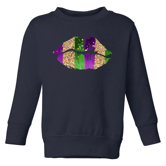 Mardi Gras Lips Celebration Toddler Sweatshirt